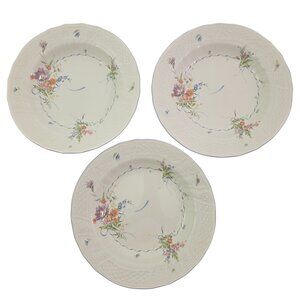Mikasa Renaissance Fleurette D4953 Rimmed 9 1/4" Salad Soup Bowls – Set of 3